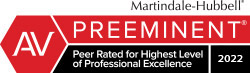 logo Martindale-Hubbell AV Preeminent 2022 Peer Rated for Highest Level of Professional Excellence