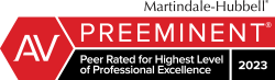 logo Martindale-Hubbell AV Preeminent 2023 Peer Rated for Highest Level of Professional Excellence