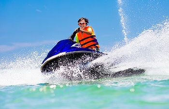 teenager on jet ski